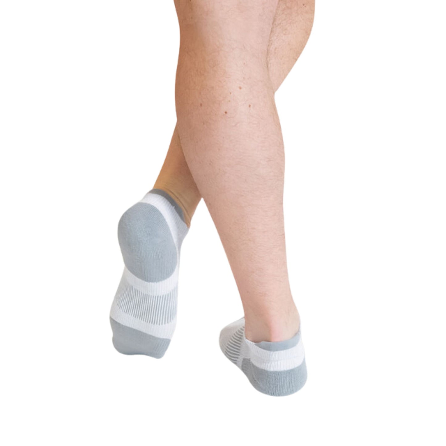Back angle of white antifungal socks – moisture-wicking, odor-resistant socks to prevent athlete’s foot.